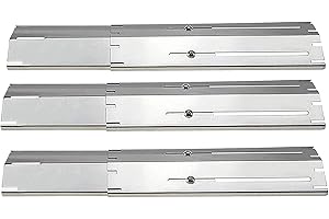 GriHero Griglia universale a gas regolabile da 30 cm a 53,3 cm, fiamma Tamer, diffusore fiamma, copertura bruciatore, griglia a gas per la maggior parte dei barbecue a gas