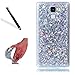 Produktbild Hülle für Huawei Honor 7,Glitzer Hülle für Huawei Honor 7,Leeook Ultra Dünn Flexibel Shiny Strass Silikon Bumper Schale Rückseite Handyhülle Schutzhülle Silber Verfärben Bling Glitter Durchsichtige TPU Crystal Case Backcover Tasche Etui für Huawei Honor 7 + 1 x Schwarze Eingabestift-Verfärben Silber