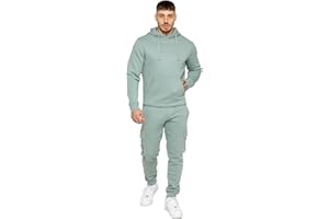 989Zé ENZO Mens Tracksuit Hooded Fleece Sweatshirt Overhead Hoodie Pullover Casual Fleece Cargo Combat Joggers Sweatpants Set