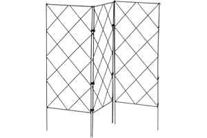 REOVE 3 Pcs Plant Climbing Trellis Frame Garden Flower Plant Growing Support Metal Iron Trellis for Climbing Vegetables Flower Patio Roses 7.8x20.8 in