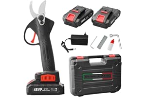 Vokot P1 Forbici potatura elettriche con 2 Batterie Ricaricabili 48V, MODELLO 2025, lama 30mm, cesoie elettriche professionali per giardinaggio