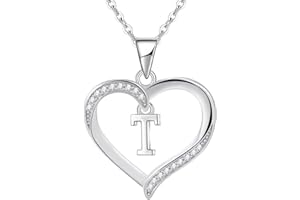 Cosie Lily Dia De La Madre Collar Mujer Regalo, Colgante Corazon Gargantilla con Inicial A-Z,Collares Plata de Ley 925 26 letra, Regalos Exquisitos Para Mamá Esposas Hermanas Amigas