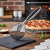 Deconox Paslanmaz &Ccedil;elik Pizza Dilimleyici ve Kesici - Ergonomik Saplı Profesyonel Hamur Kesme Bı&ccedil;ağı - Parmak Koruyuculu Kesk