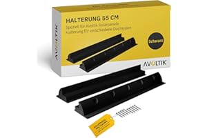 Avoltik Solarpanel Halterung spoiler geeignet für Wohnmobil, Boot, Flachdach, Wohnwagen I wetterbeständig aus ABS Kunststoff in schwarz 55cm I Solarpanelhalterung Halterung Solar inkl. Schrauben