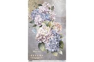PAPERSFORYOU Papers For You Papel de Arroz 54x33 cm 25-30 gr. (La Vie En Fleurs Hydrangeas IV)