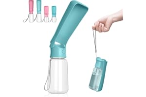 Canareen Portable Dog Water Bottle, Leak Proof Travel Water Bottle for Dogs & Cats, Foldable Dog Drinking Bottles for Walking, Hiking, Outdoor Activities (550ml, Green)