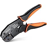 Ratchet Crimping Plier, Preciva Insulated Ratcheting Wire Terminal Crimping Tool, AWG20-10 (0.5-1.5mm²) (1.5-2.5mm²) (4-6mm²)