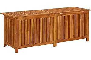 Yolola Baule da Esterno, Cassapanca Contenitore, Cassapanca Legno, Baule da Giardino in Legno Massello di Teak 150x50x58cm