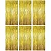 Produktbild BETESSIN (1m*2m) 6 STK Lametta Vorhänge Dekoration Folie Vorhang Glitzer Deko Glänzende Fransenvorhang Fransen Party Hintergrund Folien Glitzervorhang Schimmer Weihnachten (Gold Farbe)