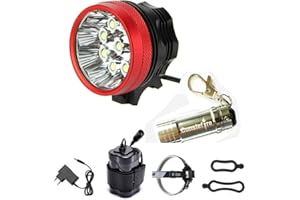 Constefire LED LUZ Linterna LáMPARA Torch 9000 LM MaxCree 7X LED de Bicicleta/Bici lámpara Luz LED Frontal luz de la Bicicleta Bicicletas (7 led, 3 Modos) con 4x16850 batería y Cargador
