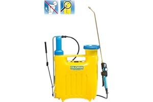 ‎GLORIA GLORIA Rückenspritze Hobby 1200 | 12 L Drucksprüher mit Druckregler & gepolsterten Gurten | Kolbenrückensprühgerät für Pflanzenschutz, Garten, Forst & Landwirtschaft