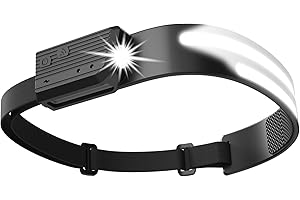 TUULKIT HeadTorch - LED Head Torch - USB Rechargeable Headlamp - LED Headlight - Motion Sensor Headtorch - Head Torches LED Headlamp for Running, Camping, Hiking, Fishing, Hunting, Climbing