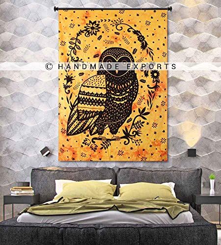 Indian Tapestries, Hippie Mandala Tapestry, Owl Mandala Tapestry Wall Hanging, Urban Tapestry, Christmas Bedding, Boho Twin Size Bedding Owl Tapestry
