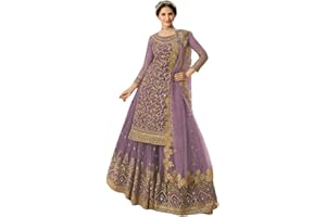 shopNstyle Indischer / pakistanischer Stil, Partykleidung, bestickt, Salwar Kameez Sharara Anzug, bereit zum Tragen