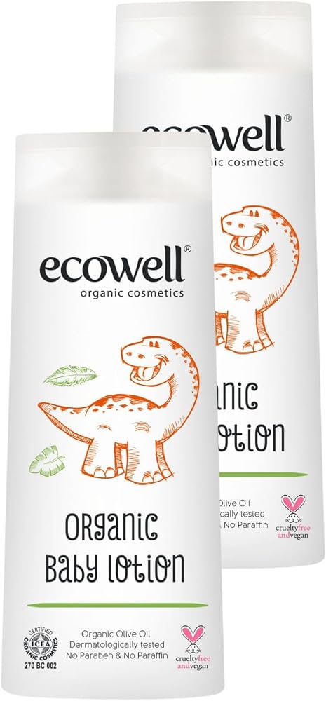 Ecowell Bebek Yüz & Vücut Losyonu Organik & Vegan Sertifikalı Nemlendirici Krem Parabensiz 2X300ml