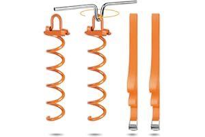 KAMFWERT Ground anchor ground anchor for trampoline, garden shed, swings, 2 trampoline ground anchor set with adjustable strap (2.5 m length), trampoline attachment base made of 1 cm diameter steel