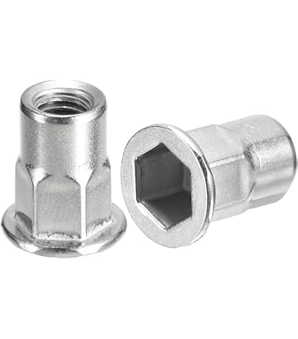AGBERG Tuerca Avellanada M4 X 12 Mm Con Hexágono Interior - Pack 50 Uds Acero Inoxidable A1 (V1A) Ideal Para Carpintería Metálica