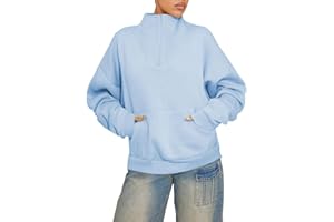 BLENCOT Damen Oversized Sweatshirt Trendy Fleece Pullover Sport Pullover Workout Warme Tops mit Tasche
