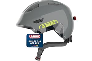 ABUS Smiley 3.0 ACE LED children's helmet - bike helmet with light - deep fit & space for a pigtail - for girls and boys