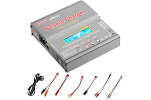 Haisito Lipo Ladegerät, Balance Ladegerät Entlader AC DC Dual Eingang, mit Eingebautes Netzteil, RC Akku Ladegerät für LiPo / Li-Ion / Life (1-6S), NiMH / NiCD (1-15S), PB (2-24V)