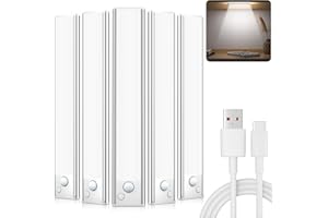 JEKEMORYE 20CM 5 Pack White Under Cabinet Kitchen Lights LED