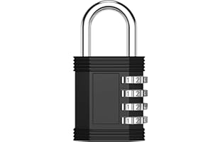 ZHEGE Combination Padlock, 4 Digit Padlock for Gym Locker, School Lockers, Toolbox, Weatherproof Padlocks with Codek Outdoor for Shed, Fence, Backyard Gate, Garage Door (Black)
