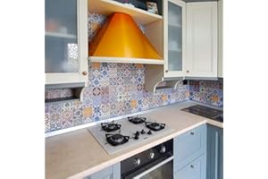 CREARREDA Küchenrückwand Fliesenaufkleber selbstklebend Tafel küchenrückwand folie 100% ungiftige Tinte feuerfest wasserdicht PVC Deko Fliesenfolie Kacheldekor