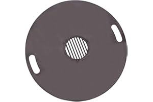 WIMI 80 cm Feuerplatte mit Tragegriff 5 mm mit 20 cm Grill Einsatz Gitter für Grill Plancha Feuerschale Grillplatte Feuertonne