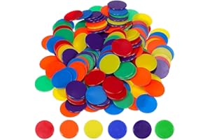 XYTAHDM 100 Pcs Fiches di gioco, 25mm Gettoni Plastica, Colorato Monete, Gettone Carrello Spesa o Supermercato, Token Autoscontro, Fiches per Giochi di Bingo e Matematica