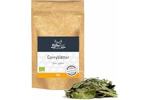 ‎PFEFFERDIEB Premium BIO Curryblätter ganz, Curry leaves, Curry Blätter handgepflückt, frisch getrocknet, Wildsammlung, 20g - Pfefferdieb®