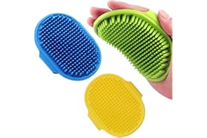 BIRLOZA 3 cepillos de baño para perros cepillo de baño para mascotas peine de goma con mango ajustable para perros y gatos de pelo largo