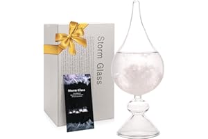 POHOMEGK Natale tempesta vetro alla moda creativo decorativo bottiglia di vetro tempesta vetro previsioni meteo bottiglia stazione meteo, alta qualità casa e ufficio decorazione.