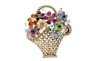 PRINZESSIN ZU STOLBERG BEAUTY SERIE Prinzessin zu Stolberg Serie - Handgearbeitete Vintage Brosche" Blumenkorb" mit Blumen aus Kristallen & Antik-Gold Look