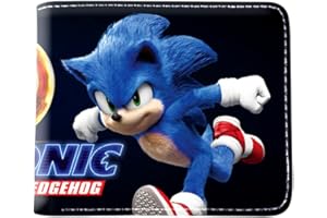 Ksopsdey Kids Wallet, Sonic Wallets, Sonic The Hedgehog Money Wallet, Coin Holder with Zipper, Fun and Cool Bifold Boys Wallet Accessory, Gift for Kids