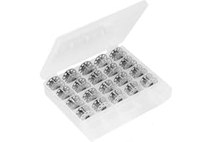 Cleana Arts 25-pack ferro rocchetti per macchina da cucire con scatola per bobine per fratello cantante Babylock Janome Kenmore