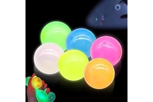YXTECD Glorbs Balls, 6CM Glows In the Dark Ceiling Balls, Glow Sticky Balls, Sticky Balls to Throw at Ceiling, Luminous Stress And Anxiety Relief Sticky Ceiling Balls, Stress Balls for Kids and Adults (6PCS)
