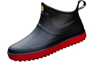 GURGER Bottes de Pluie Homme Femme Courtes Bottes en Caoutchouc Imperméable Bottines