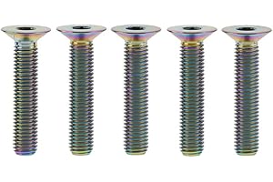 Yaruijia Tornillo de titanio DIN7991 M6 x 10 12 15 20 25 30 35 40 45 mm, cabeza avellanada, tornillos hexagonales, paquete de 5 (M6 x 40 mm, arco iris)