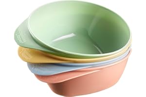 Tommee Tippee Easiscoop Baby Feeding Bowls with Triangular Base and Ergonomic Handle, Stackable, Perfect for Weaning, 6 Months+, Pack of 4