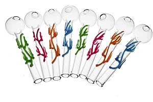 RORA 4inch Tuyau de brûleur à mazout en verre Pipe à main phosphorescente 10pcs Petite pipe en verre portable Bong (Colorful)