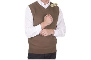 21Fashion Mens Sleeveless V Neck Knitted Slipover Sweater Adults Golf Sports Wear Tank Top Small/5X-Large