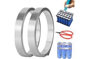 PLSMUPN 20m Nastro In Nichel, 8 x 0,12mm Striscia di Nichel Puro con Alta Conduttività, Saldature a Punti per Piattina Nickel per 18650 Batterie, Nichel Striscia per Lavorazioni Artigianali (10M/Rotolo)