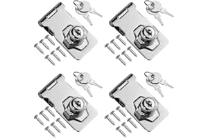 TOVOT 4PCS 2.5" Locking Hasp with Keys Shed Locks Heavy Duty Hasp Locks Latches for Door Cabinet Drawer (Keyed Alike)
