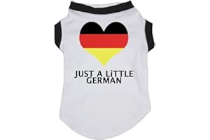 Petitebelle Welpenbekleidung, Hunde, „Just A Little German“, Herz, weißes Baumwolltrikot