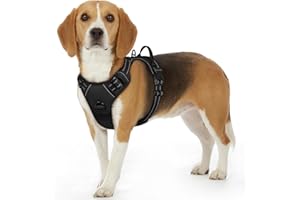 Eagloo Pettorina Cane Taglia Piccola, Pettorina ad h Antifuga, Imbracatura per Cani Anti Tiro con Doppio Gancio, Imbracatura Robusto e Regolabile per Addestramento Passeggiate, S, Nera