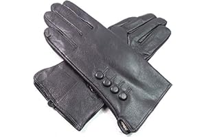 THE LEATHER EMPORIUM Ladies Womens Premium Quality Genuine 4 Button Leather Gloves