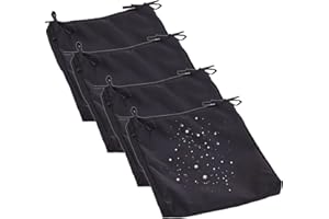 JORTUIO Lot de 1/2/4 Housses de Rechange Coussins Salon de Jardin Housses Coussin d'assise, Housses Coussin de Chaise Imperméable Amovibles, pour Intérieur et Extérieur(Noir,45x45x5cm 4pcs)