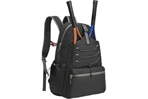 DOKENO Mochila de Tenis, Unisex Gran Capacidad Bolsa de Tenis Raqueta con Compartimento Zapatos y con múltiples Bolsillos costiene Raquetas de Tenis para Bádminton Squash Pelotas y Zapato