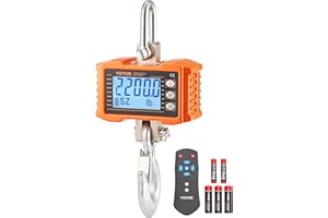 VEVOR Balance Suspendue Industrielle 2200 lb 1000 kg Balance à Grue Numérique Robuste avec Télécommande Boîtier Aluminium Moulé Écran LCD Haute Précision pour Construction Usine Ferme Chasse, Orange
