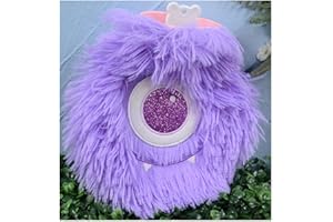 AVASAGS 550ML Monster Wärmflasche Kinder Warmhalten mit Bezug Flauschig Bettflasche Wärmflasche Winter Wärm flaschen Sicher und Langlebig Bettflasche (Helllila)